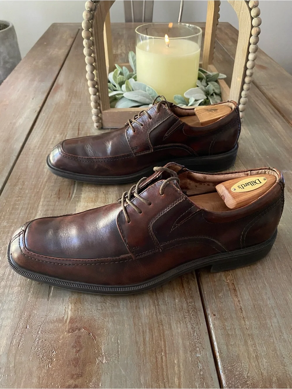Florsheim Brown Leather Square Toe Apron Derby Business Casual Dress Shoe 12D